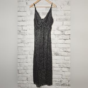 Lush Shimmering Silver Maxi Dress